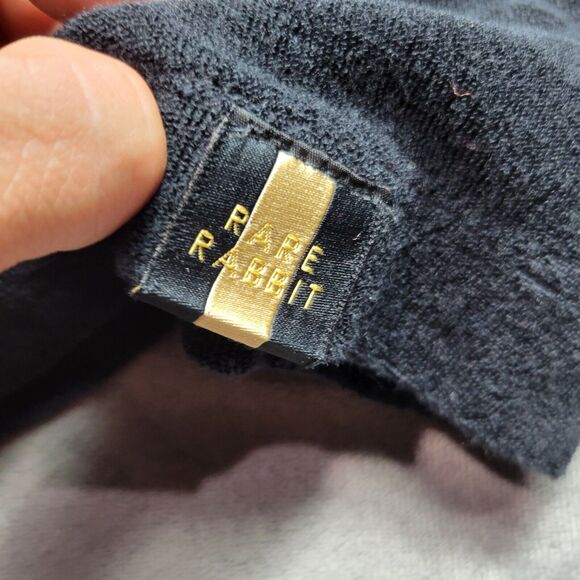 Rare Rabbit Sweater Women Size Medium Black Cotton Terry Cloth Collar Sweatshirt - Picture 3 of 11